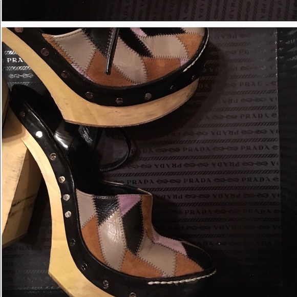 The Coolest Prada Platforms. Patched leather/ HOT - Picture 4 of 5
